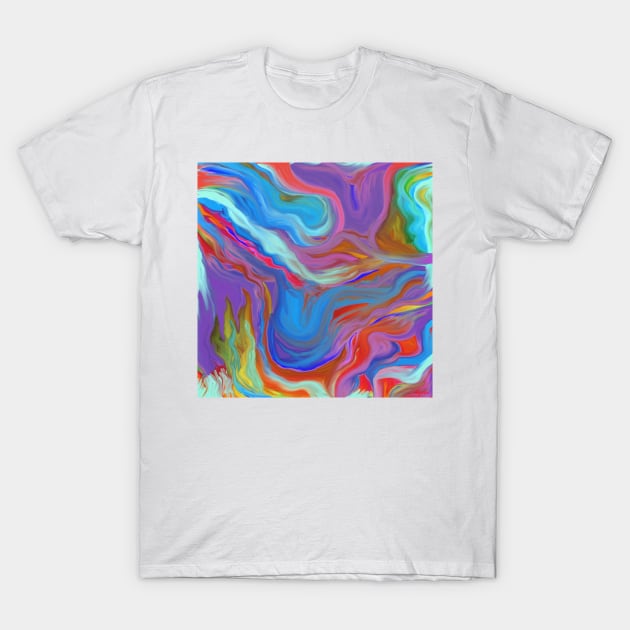 AGATE OIL PAINTING: MYSTERIOUS BLUES T-Shirt by Overthetopsm